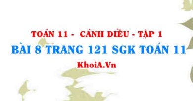 Bài 8 trang 121 SGK Toán 11 tập 1 Cánh Diều